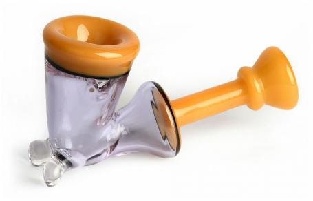 *BD* Red Eye Glass 4.5"Calabash Hand Pipe Smoke & Clear