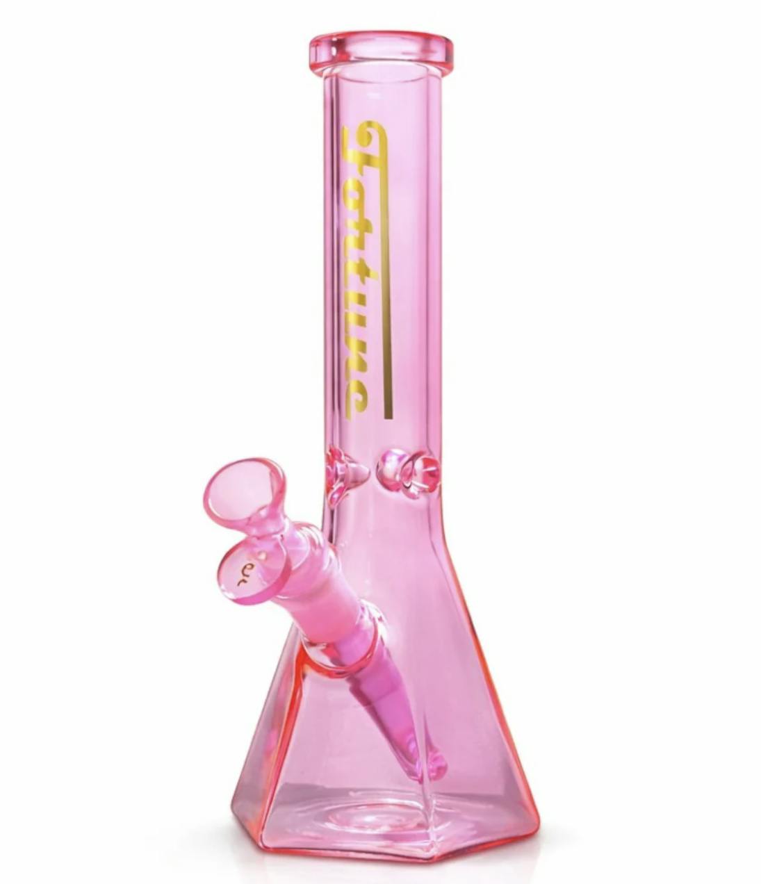Fortune | 10" Pyramid Beaker Bong - Pink