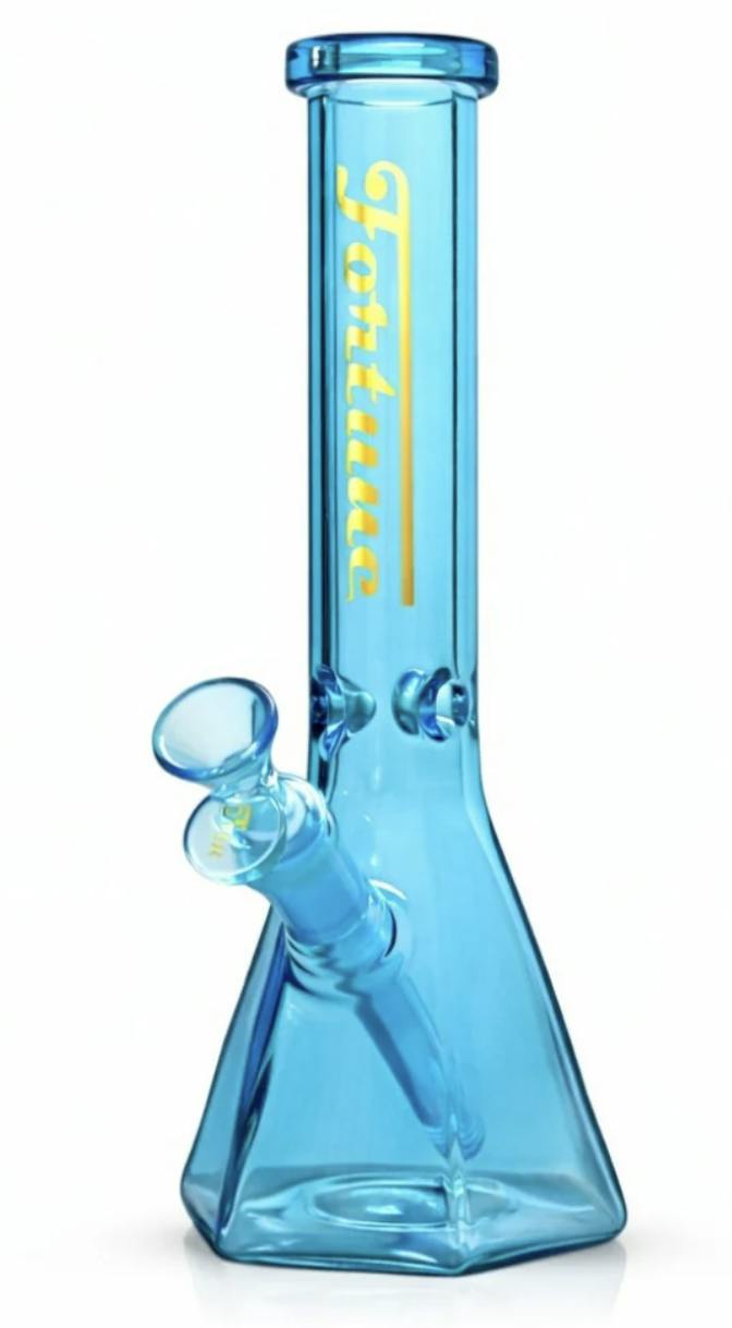 Fortune | 10" Pyramid Beaker Bong - Blue