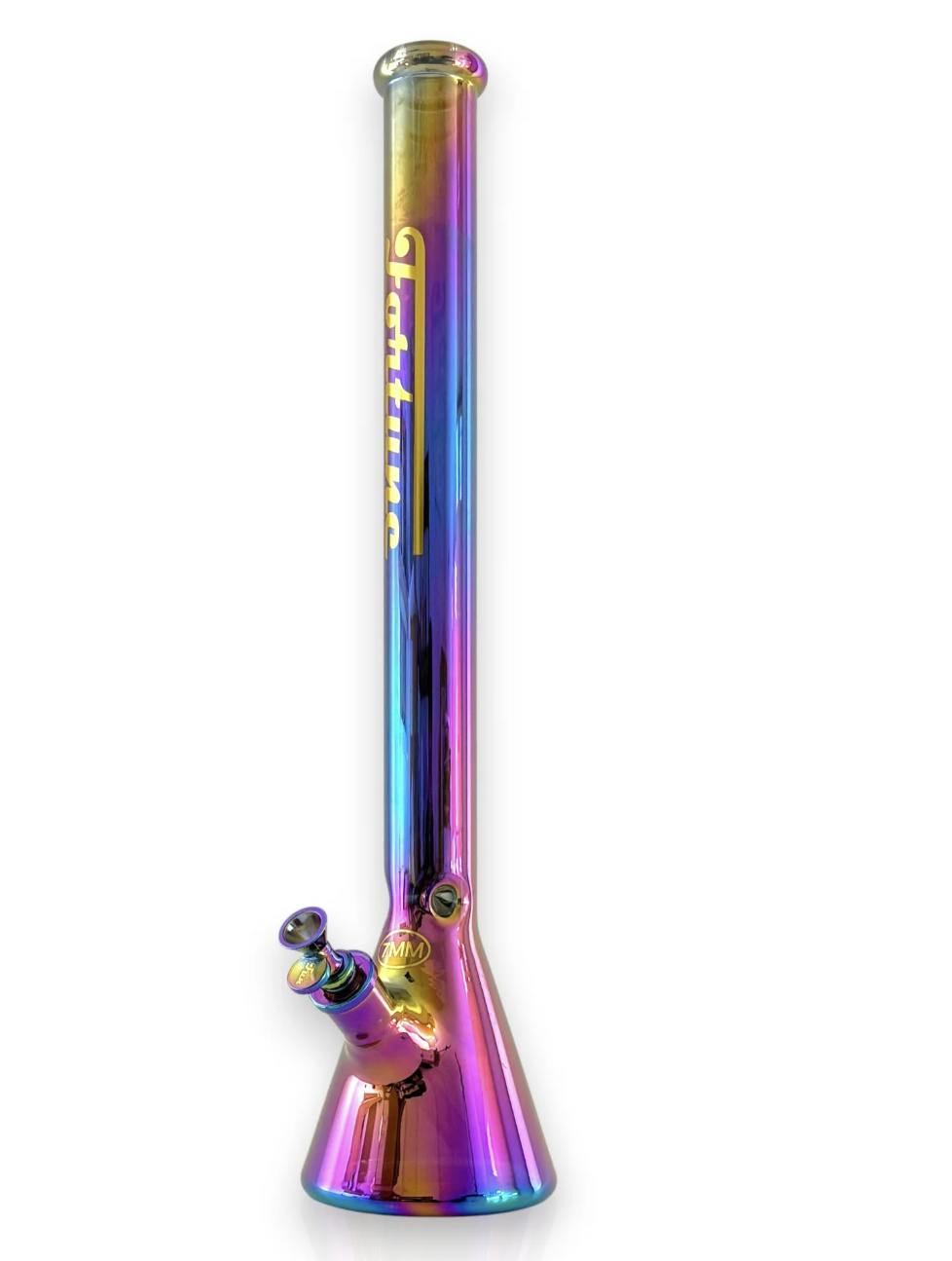 Fortune | 24" Electroplated 7MM Beaker Water Pipe - Purple Iridescent