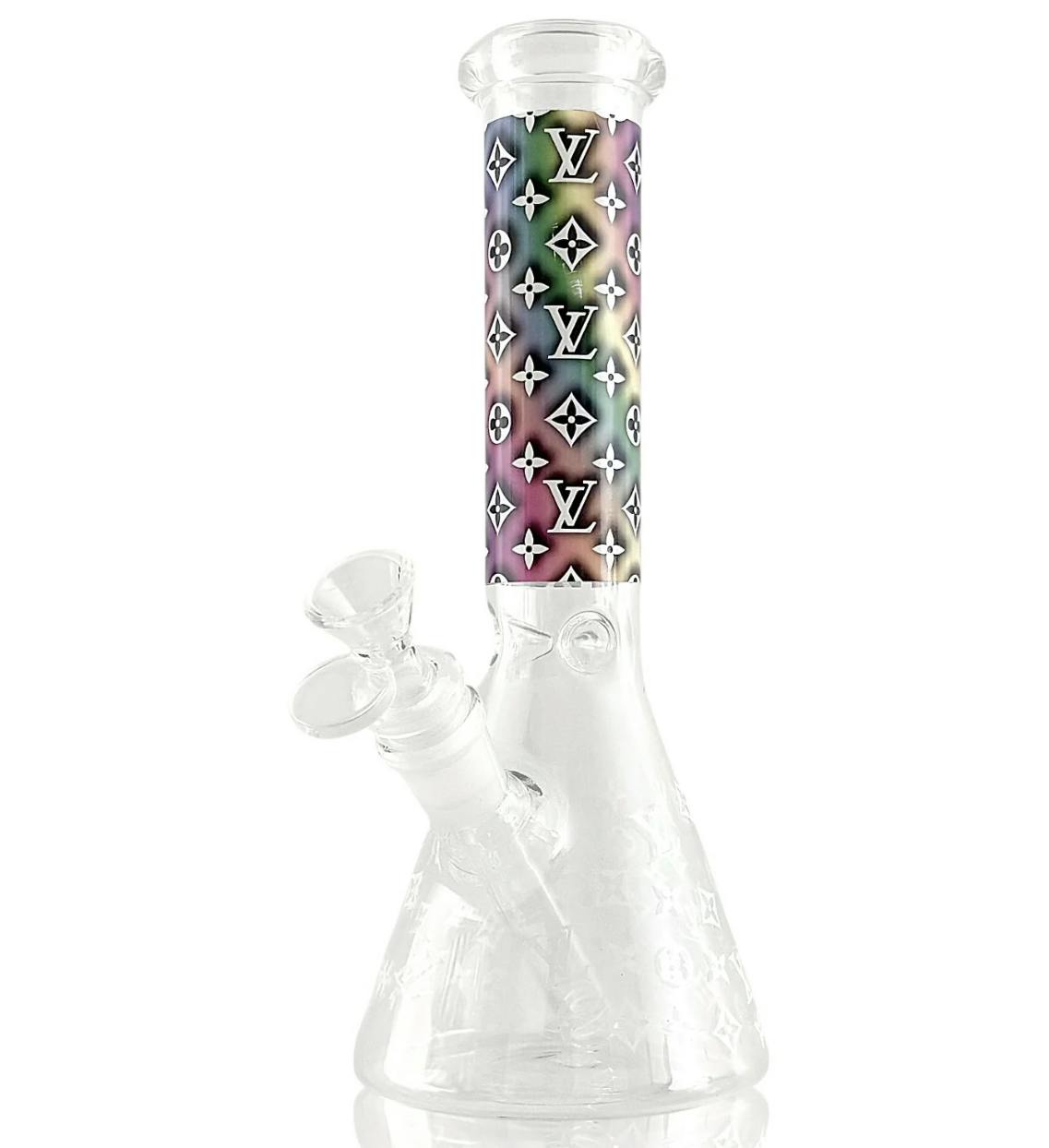 10" LuxePrint Beaker Bong Collection – 4mm Thick Glass - Design D