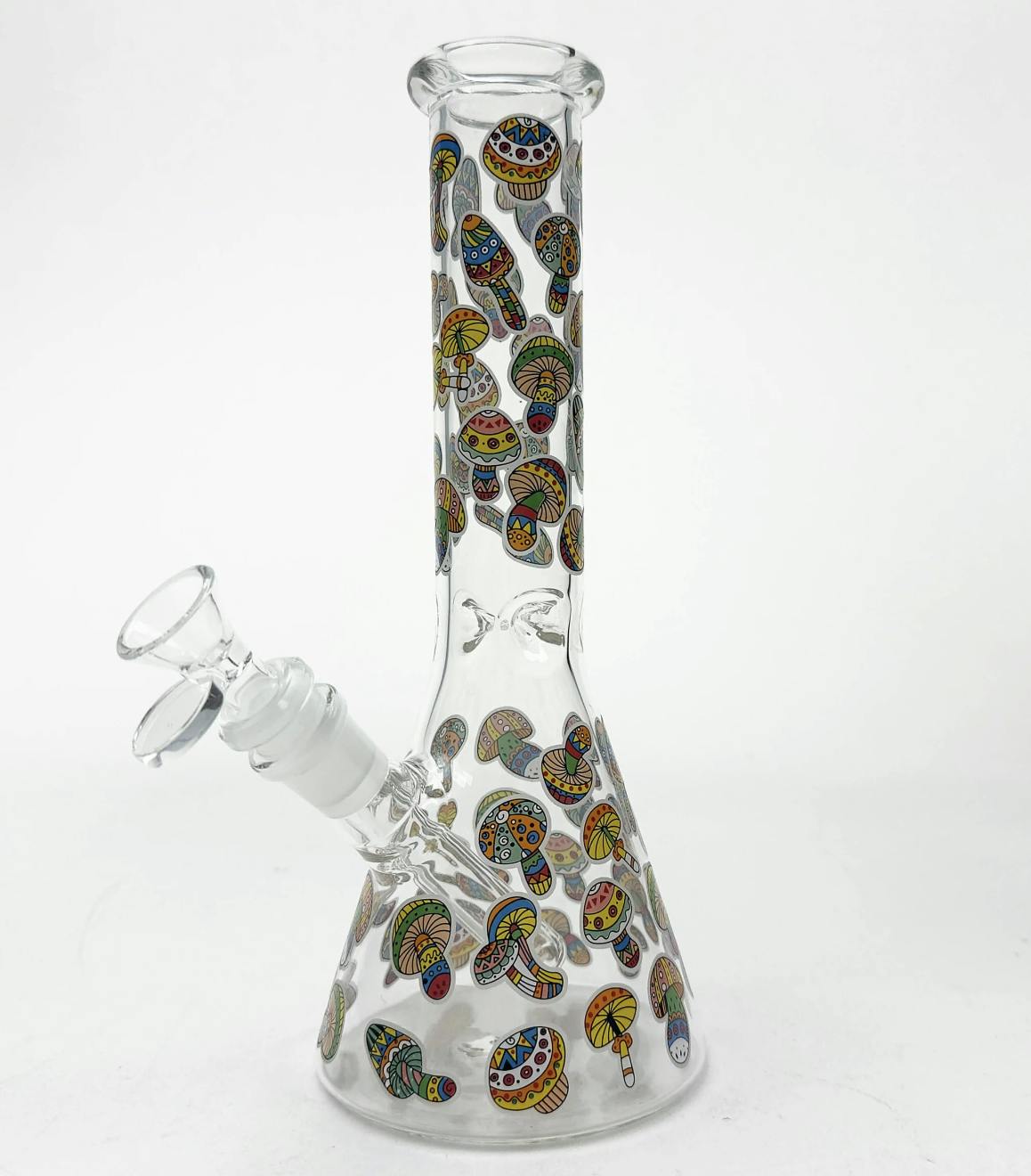 10" Cartoon Mushroom Design Glass Beaker Bong