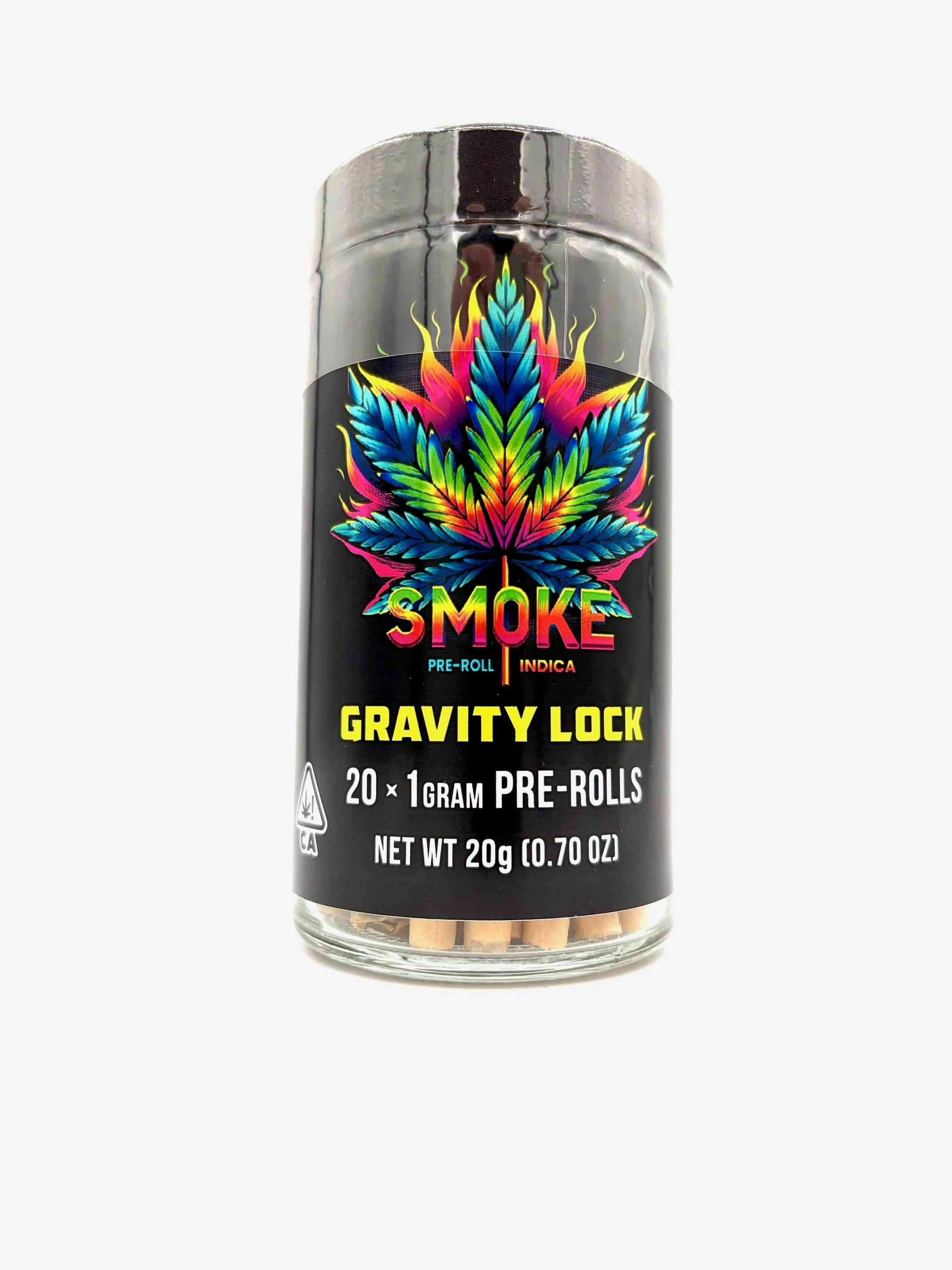 Smoke Gravity Lock Indica Preroll 20pk 20g