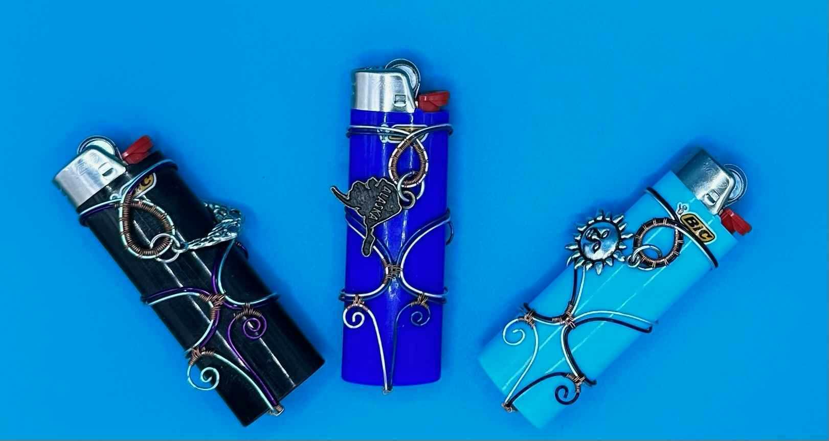 Wire Lighter Holder - styles and colors may vary
