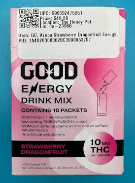 GC, Azuca Strawberry Dragonfruit Energy, 100mg
