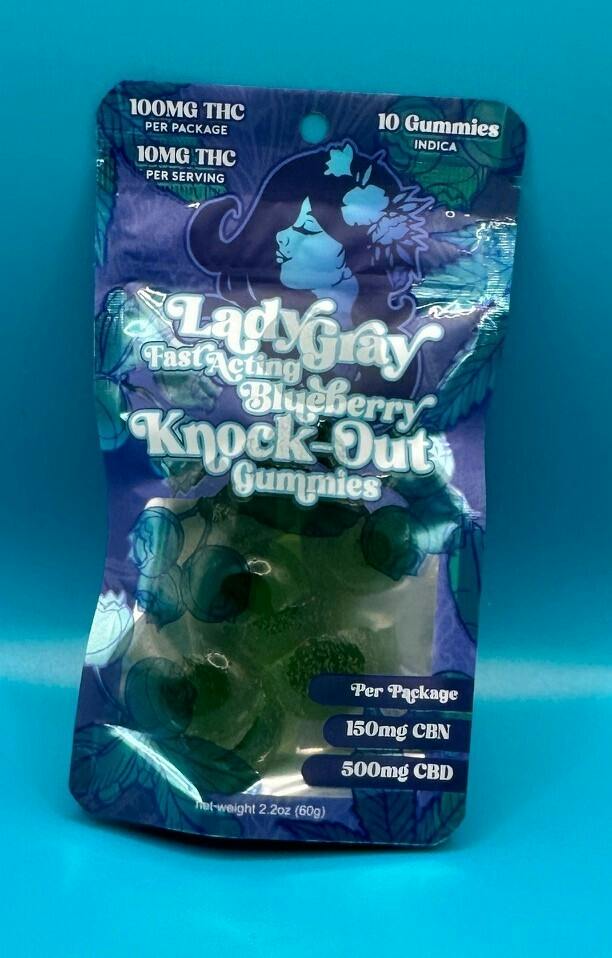 LG, Knock-Out Blueberry, Fast Acting Gummies, 100mg