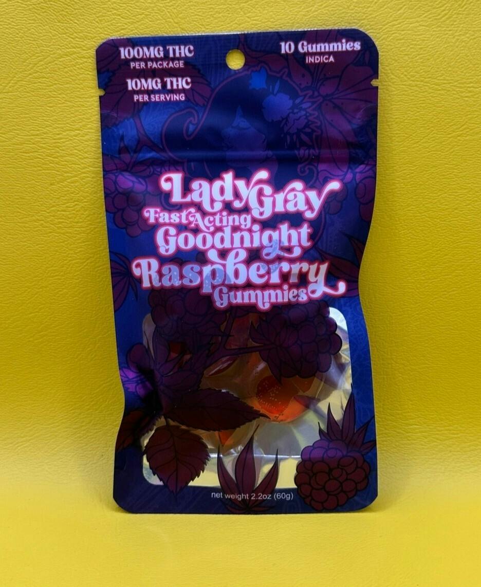 LG, Goodnight Raspberry Fast Acting Gummies, 100mg