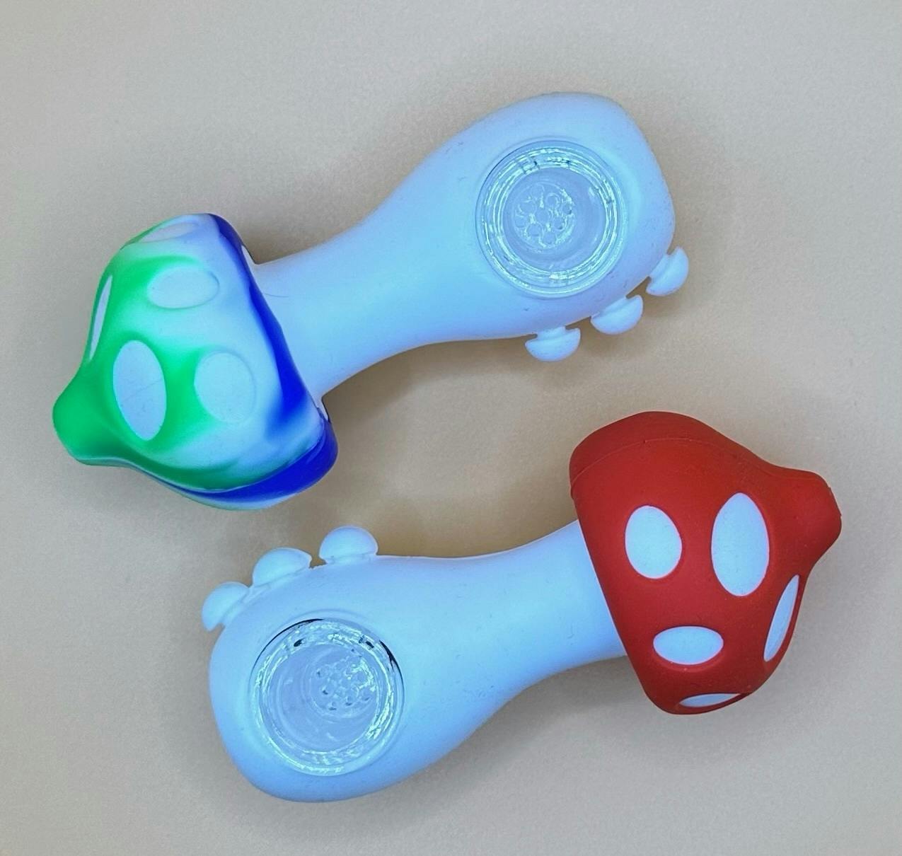 LUV, 4.5 in Silicone Mushroom Pipe at The Knotty Puffin