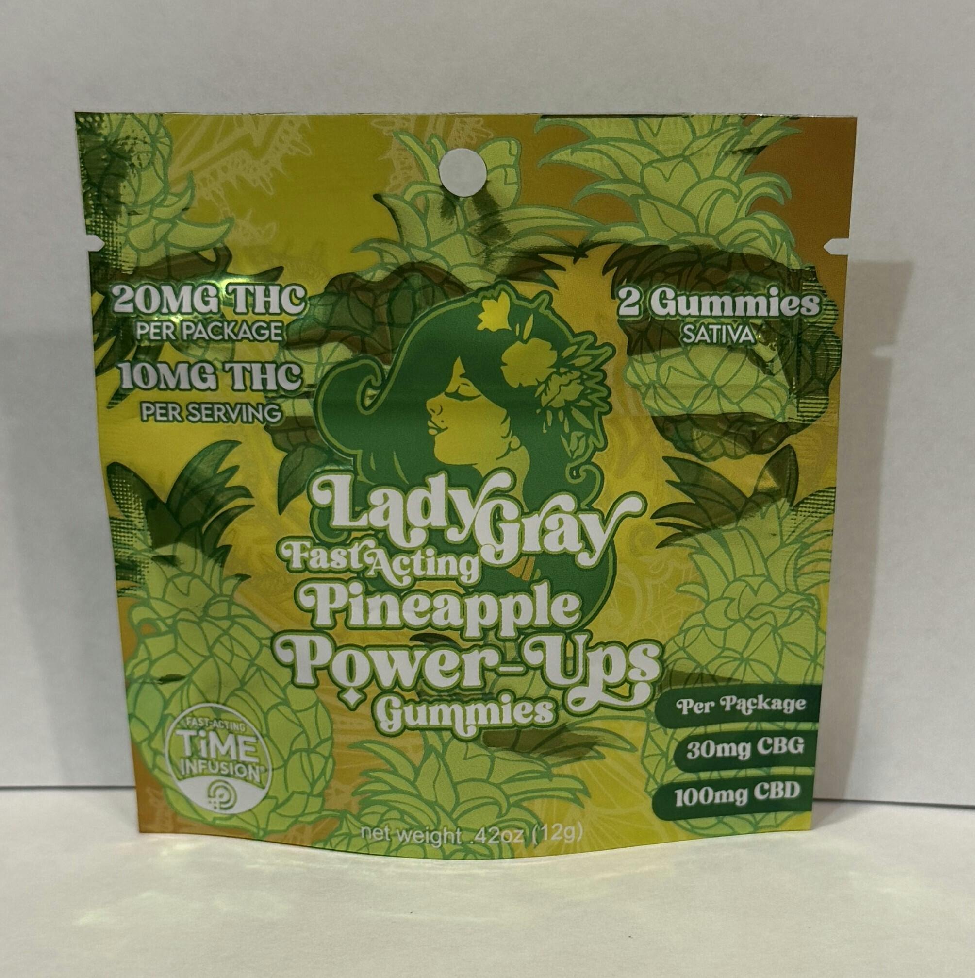 LG, Pineapple Powerups + CBG & CBD gummies, Edible 20mg