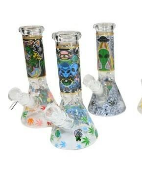 LUV, SirEEL 8" 420Leaf EELien Beaker Bong