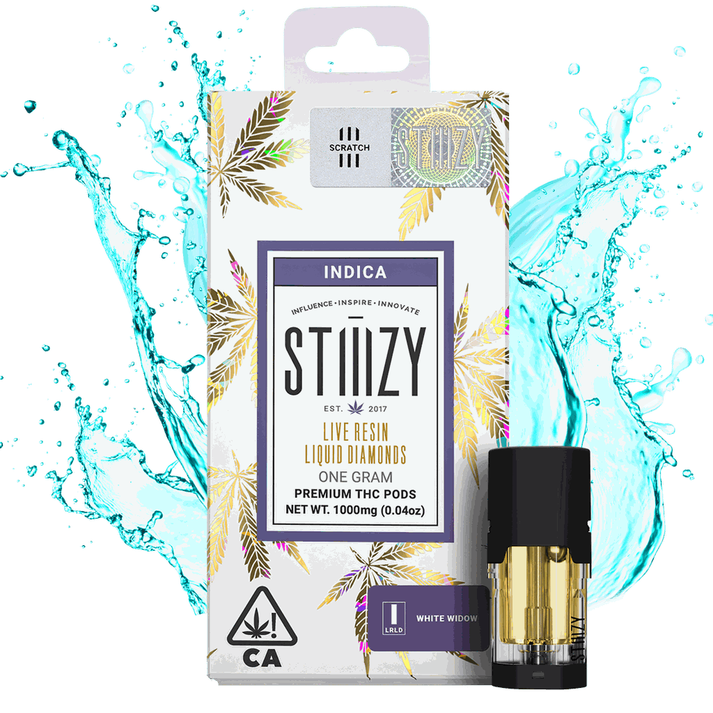 STIIIZY Vape - WHITE WIDOW - 1G Live Resin Liquid Diamonds All In One AIO Vape 1g