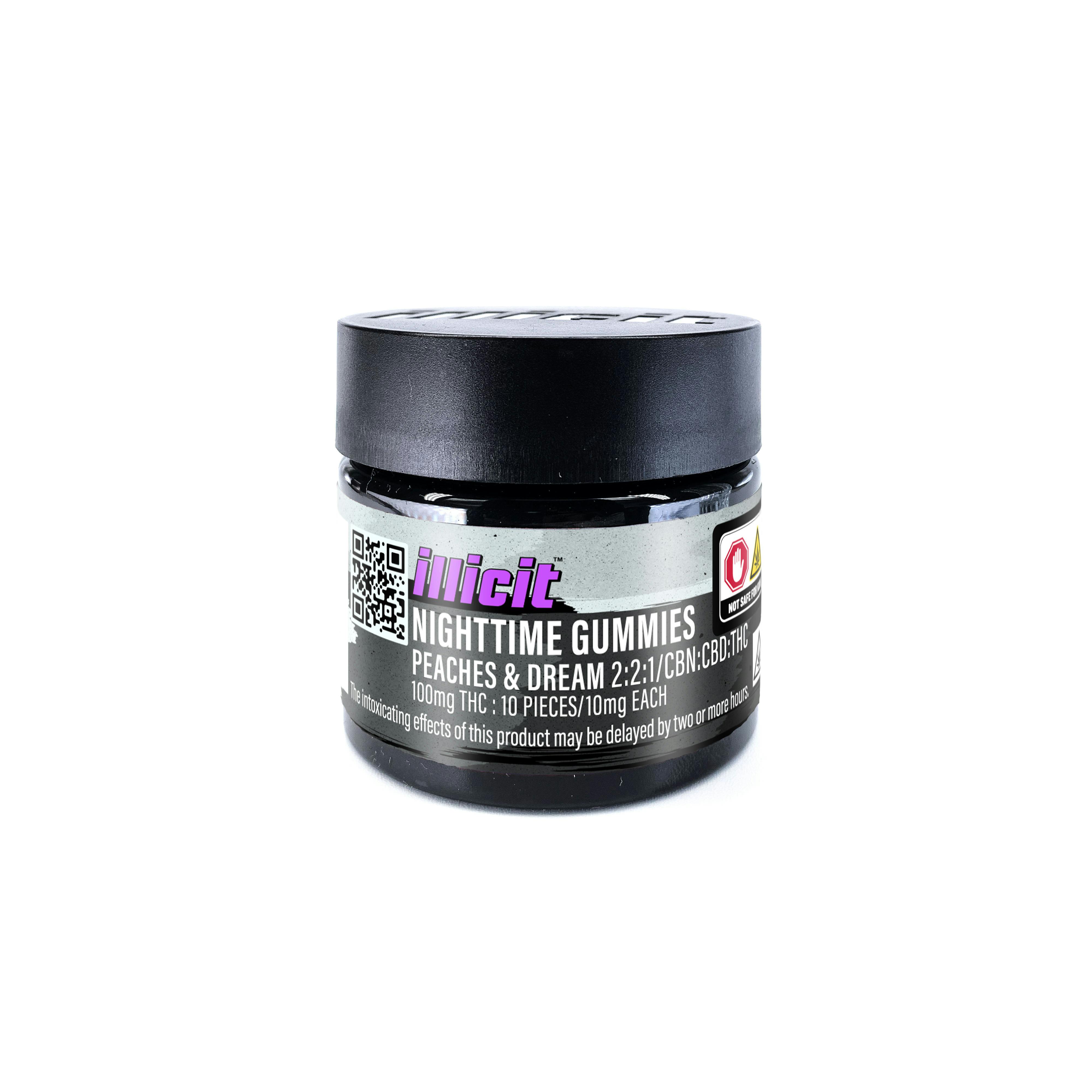 Illicit - Peaches & Dream 2:2:1 CBN/CBD/THC - Gummies - 10-Piece (500mg) [I]