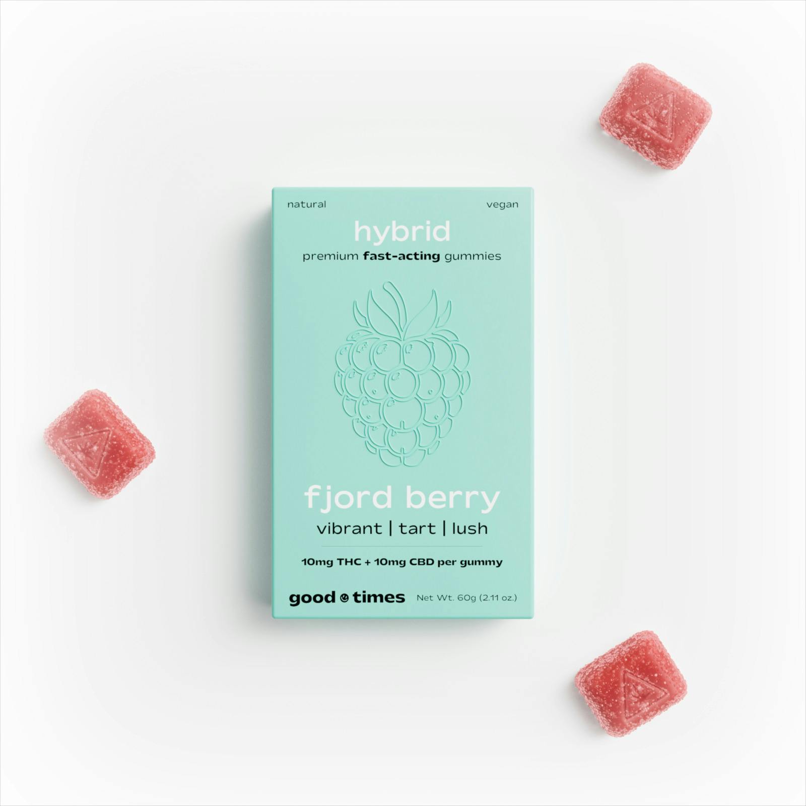 good times - fjord berry 1:1 thc/cbd - fast-acting gummies - 10-pack (200mg) [H]