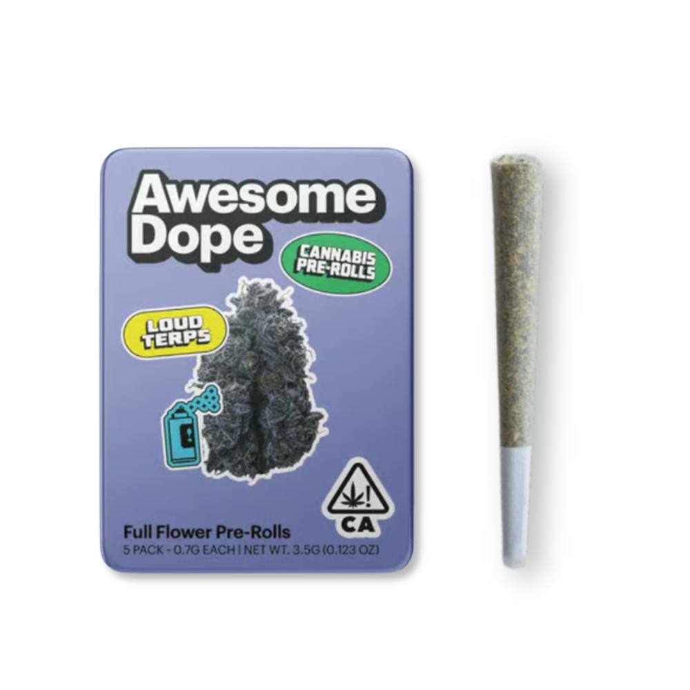 AWESOME DOPE - WHITE FIRE SHERB - INDICA - PRE ROLL - 3.5 g - 5 Pack