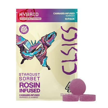 CLSICS - STARDUST SORBET - HYBRID - ROSIN GUMMY - 100 mg - 10 Pack