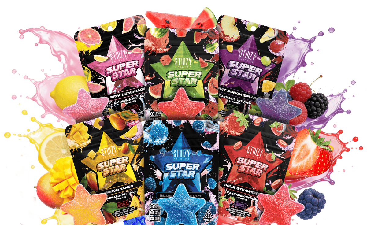 STIIIZY - SOUR STRAWBERRY - INDICA - STAR GUMMY - 100 mg