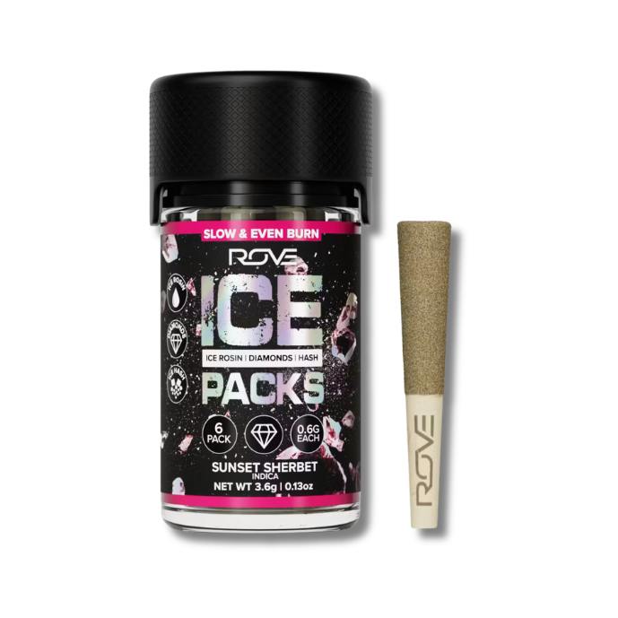 ROVE - SUNSET SHERBET - INDICA - INFUSED PREROLL - 3.6 g - 6 Pack