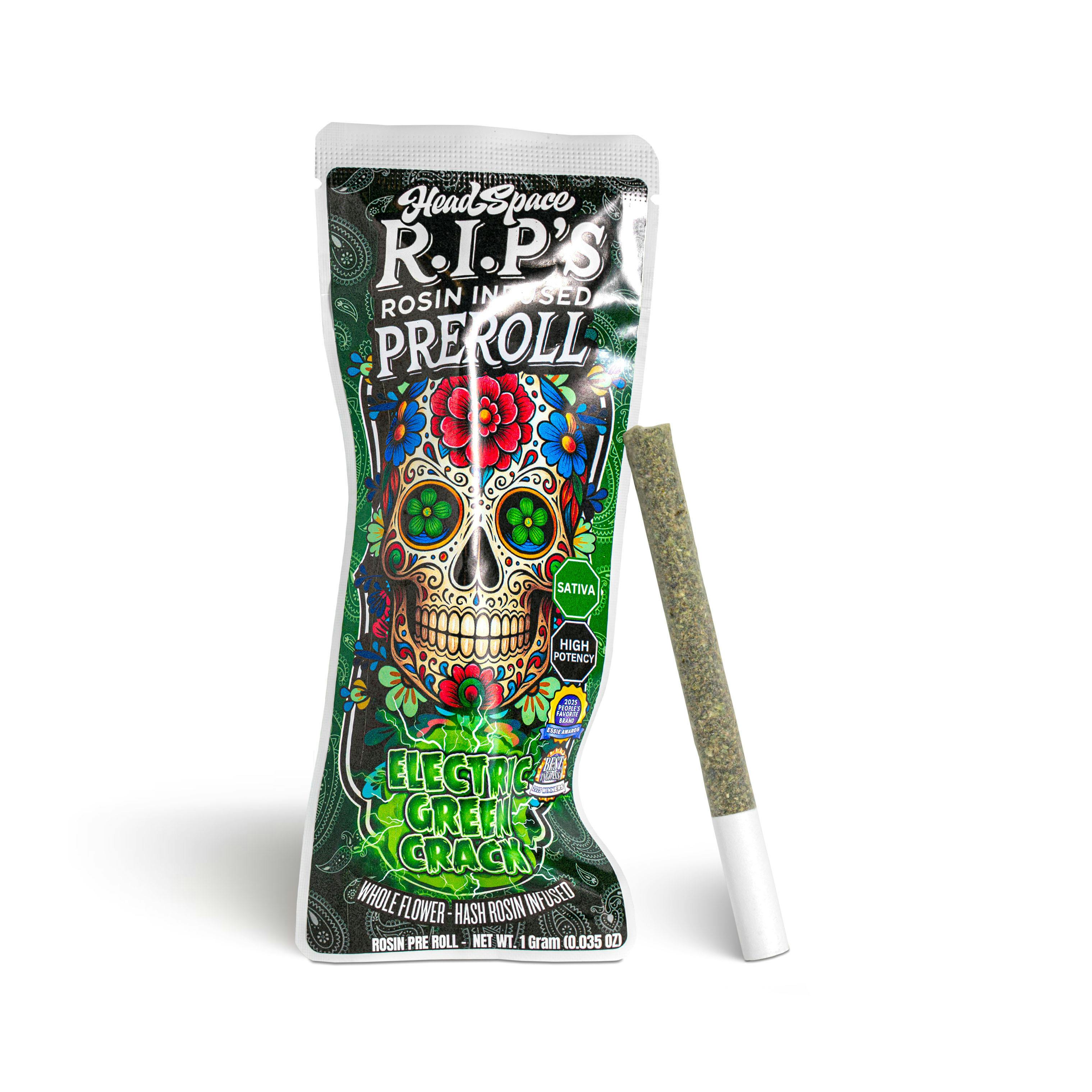 Electric Green Crack Rosin Infused Pre-Roll