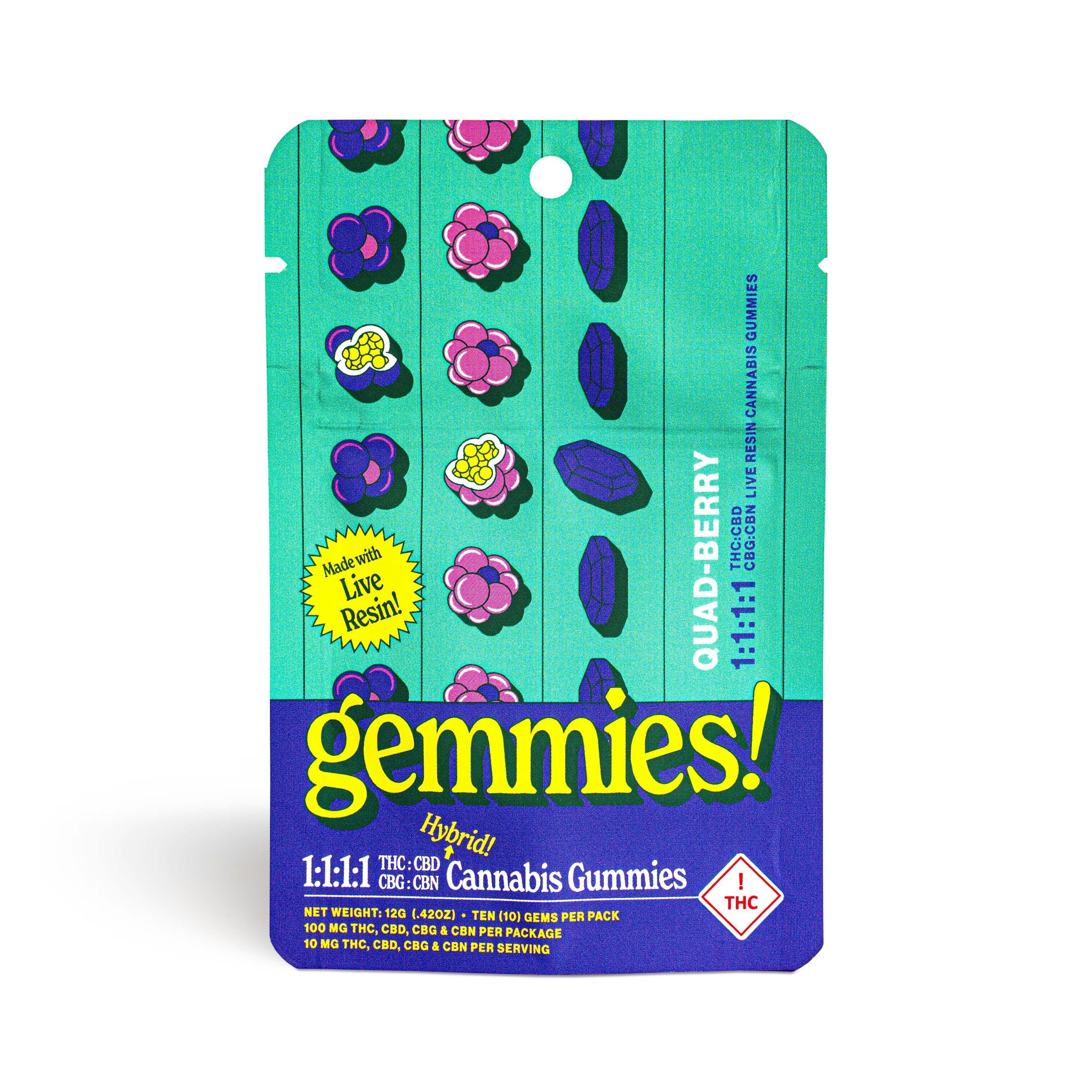 Quadberry 4:1 THC/CBD/CBG/CBN Gemmies