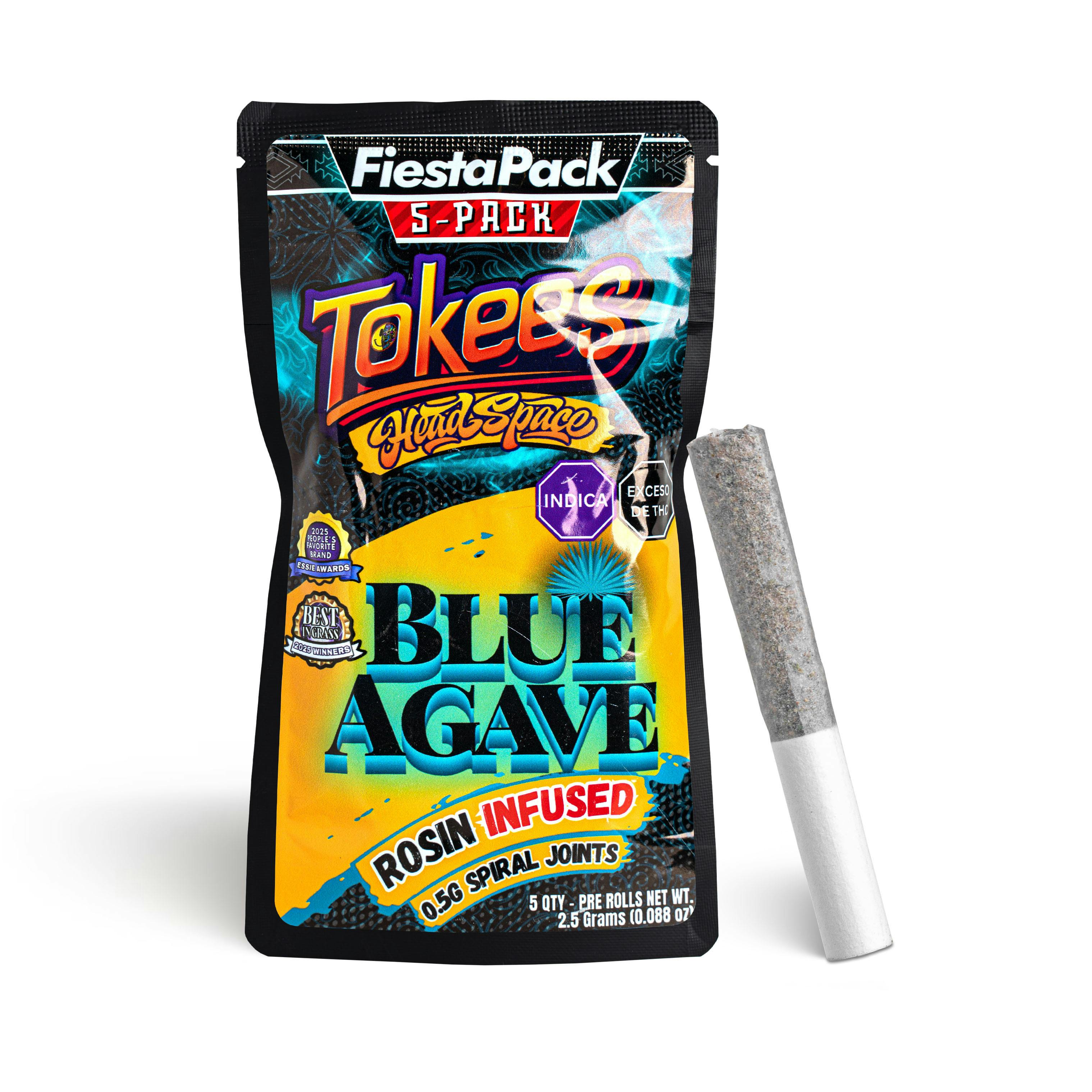 Blue Agave Tokees Rosin Infused Pre-Roll - 5 Pack