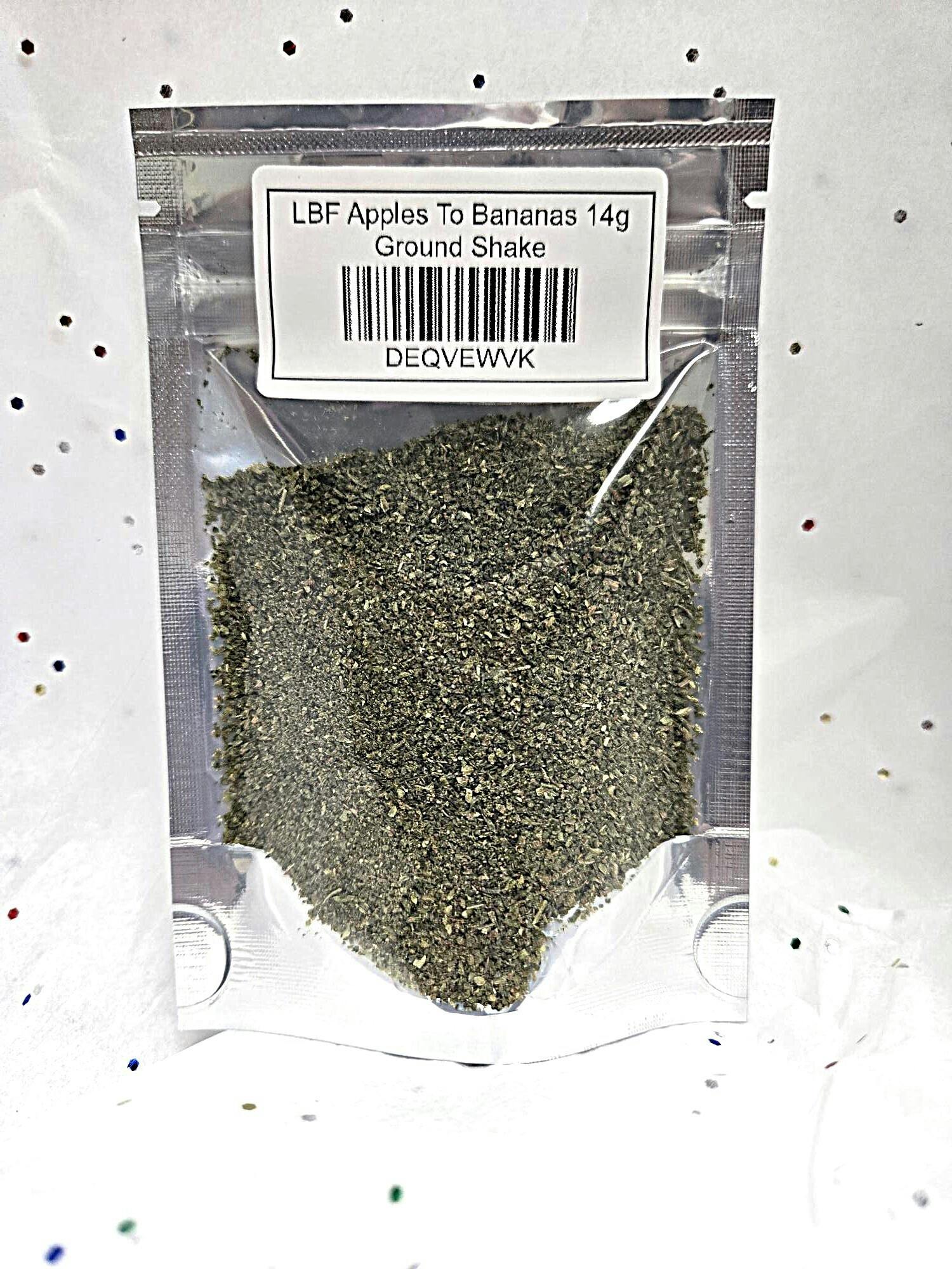 LBF Apples To Bananas 14g Ground Shake at LovingBud Dispensary LLC, with Drive Thru