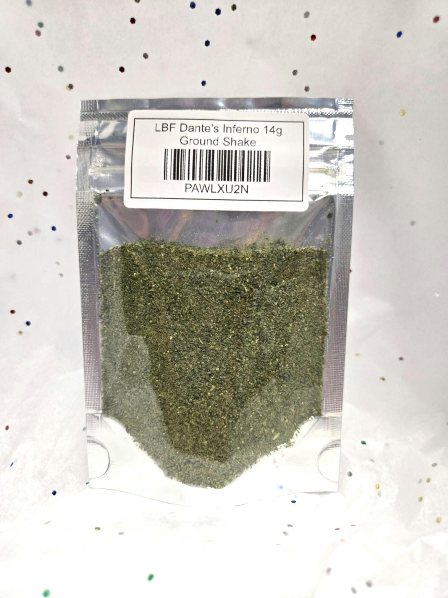 LBF Dantes Inferno 14g Ground Shake at LovingBud Dispensary LLC, with Drive Thru