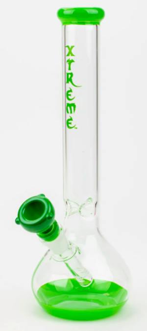 12" Round Colour Dipped Bong - Neon Green
