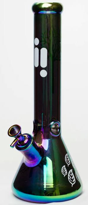 14" Tree of Life Glass Bong - Dark Green Chrome