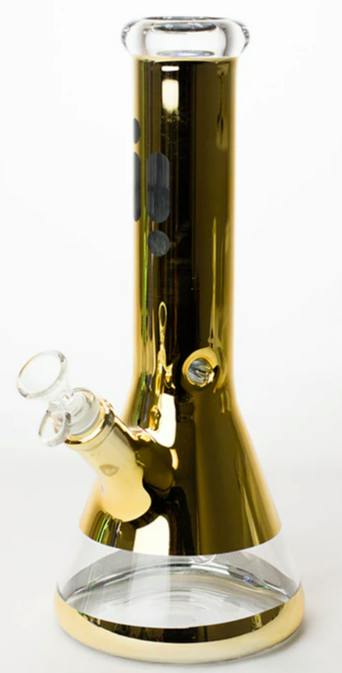 12" Metallic Classic Beaker Bong - Gold