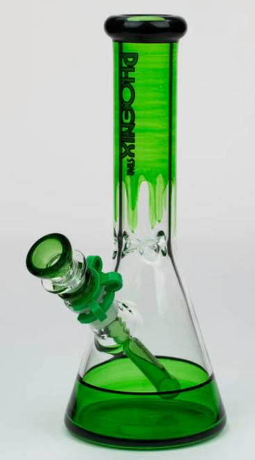 10" Drip Glass Bong with Clip - Green