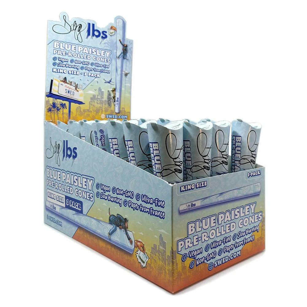 Blue Paisley Pre-Rolled Cones - King Sized [3pk] | Dogg Llbs - Cones