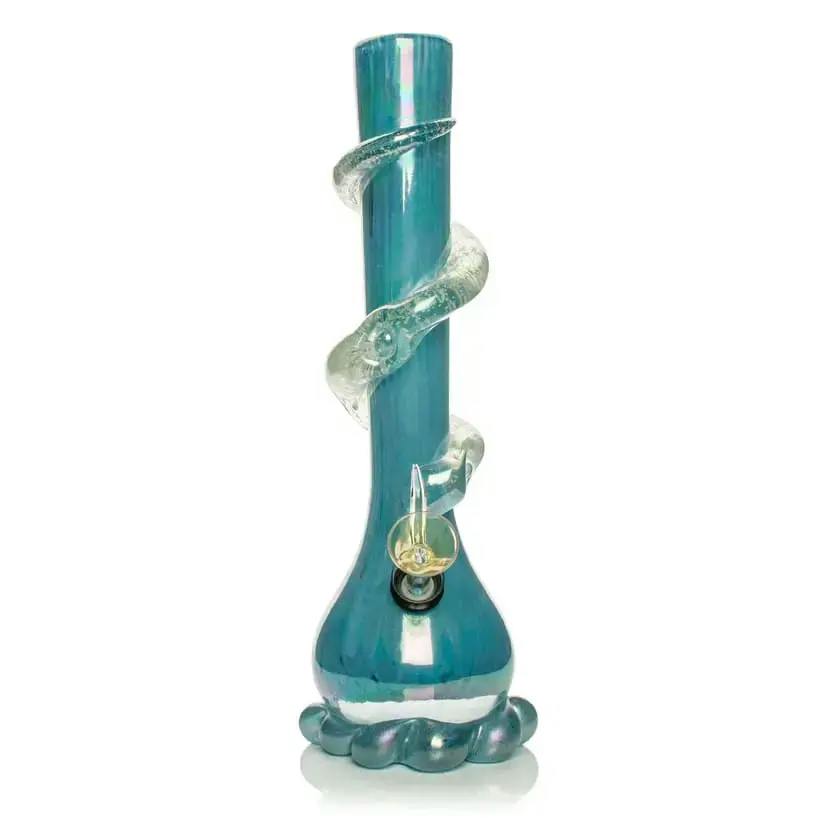 12" Glow-in-the-Dark Bubble Base Bong - Retro Glass