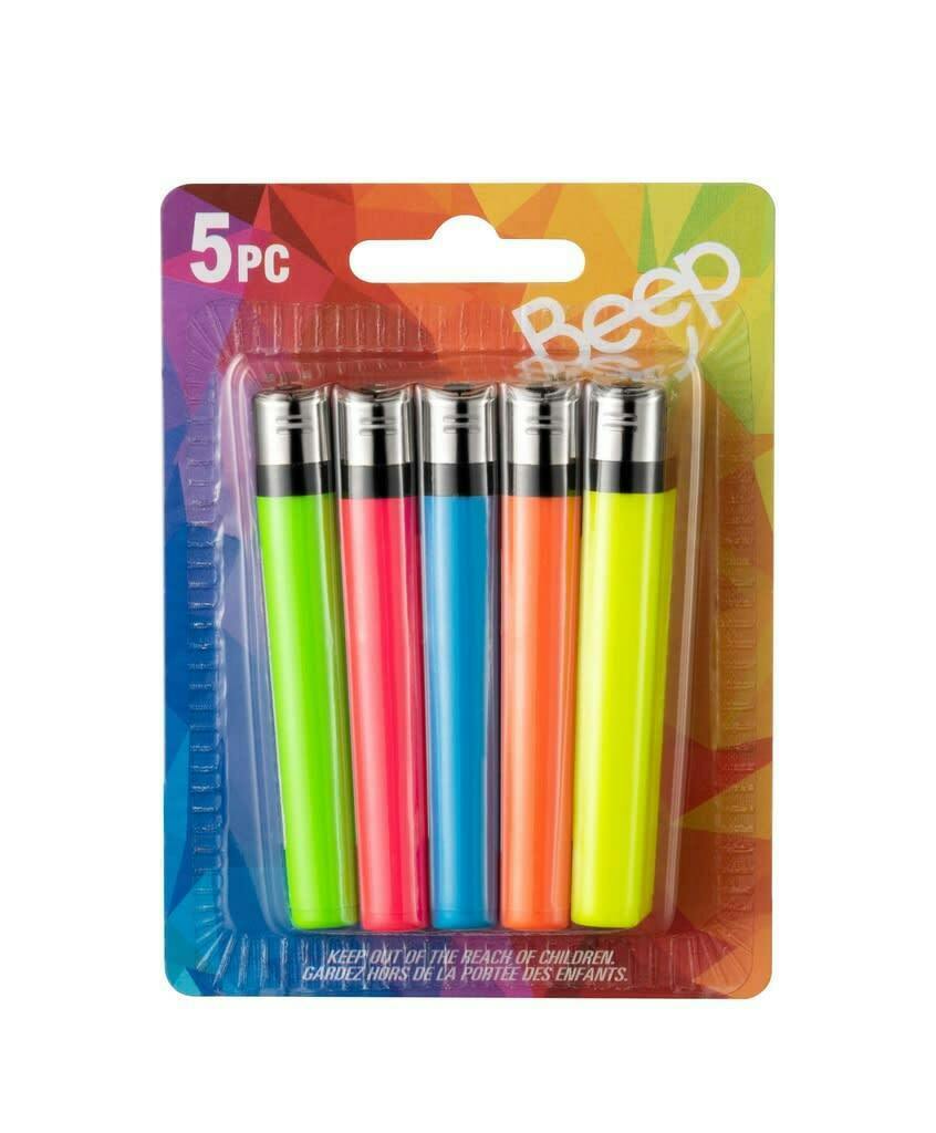 Beep Fixed Flame Lighter 5 Pack
