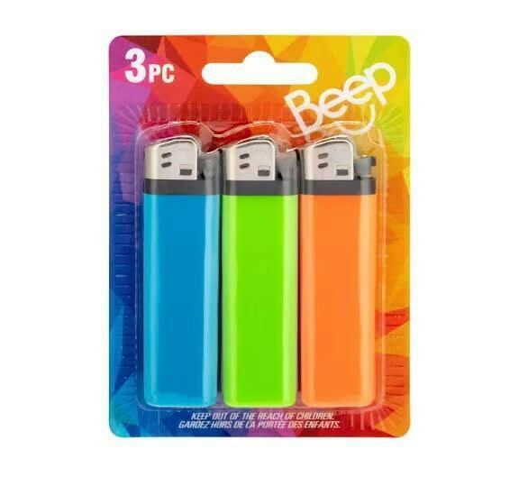 Beep Fixed Flame Lighter 3 Pack