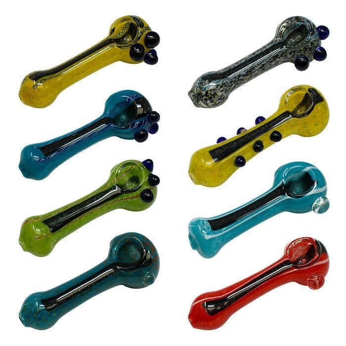 Dicro 4" Glass Hand Pipe (Asstd. Colours)