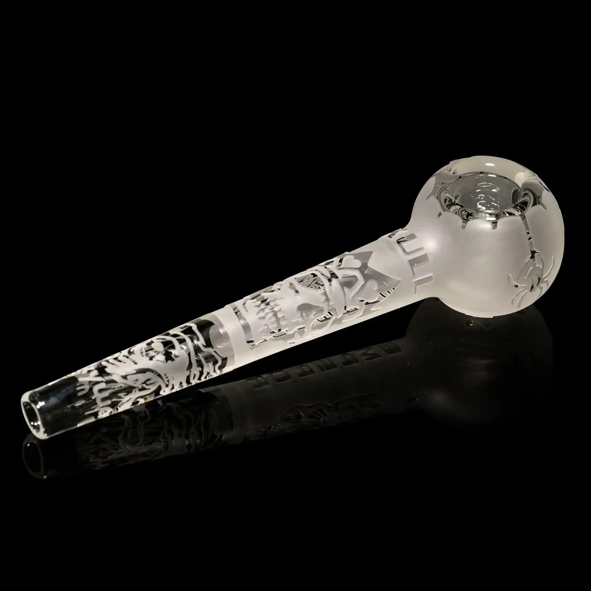 6.5" Skull Emperor Hand Pipe - Clear