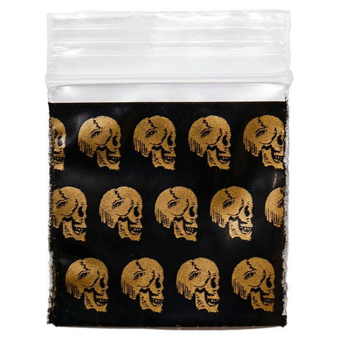 1.5" x 1.5" Apple Baggies - Gold Skulls