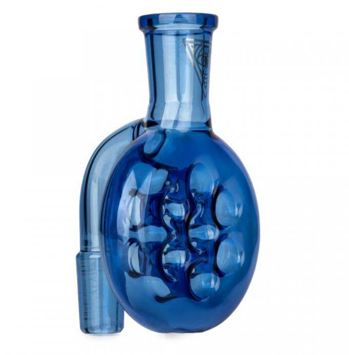 14mm 90 Degree Swiss Dry Ash Catcher - Sapphire Blue