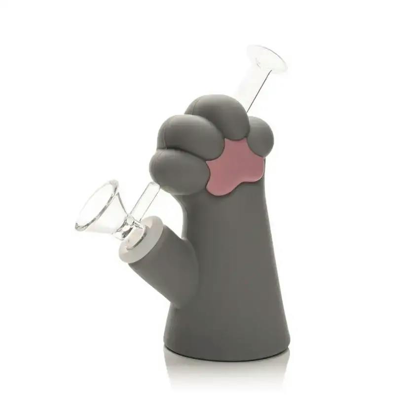 6" Cat Paw Water Pipe - Grey