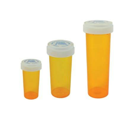Orange Airtight Prescription Containers - Small, Medium, & Large