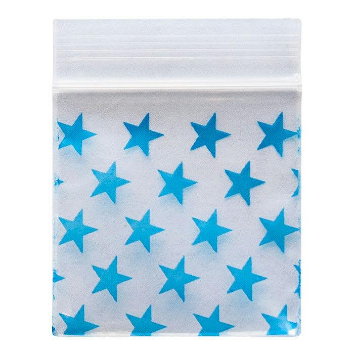 1.5" x 1.5" Apple Baggies - Blue Stars