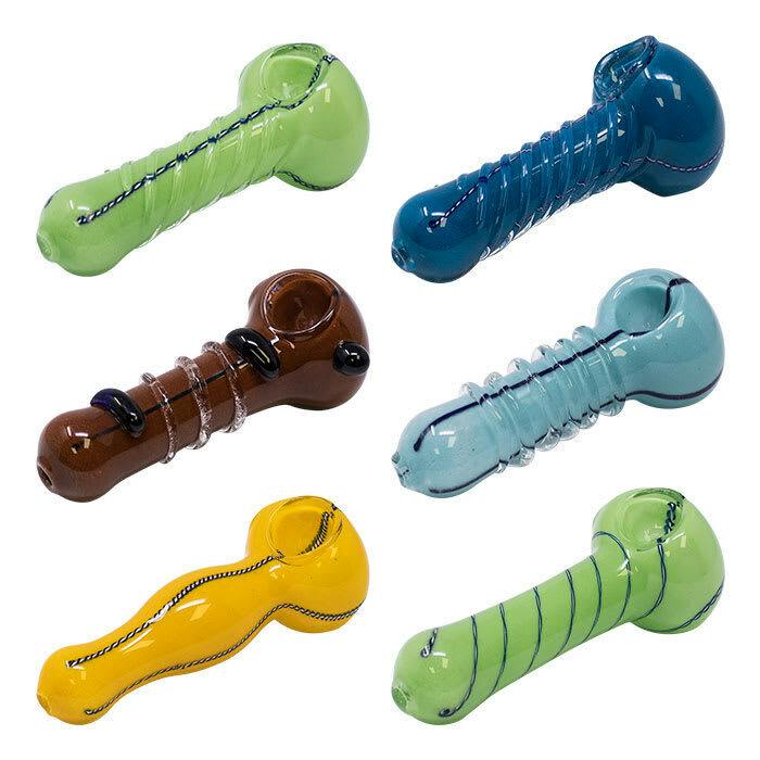 Bold Strokes 4" Glass Hand Pipe (Asstd. Colours)