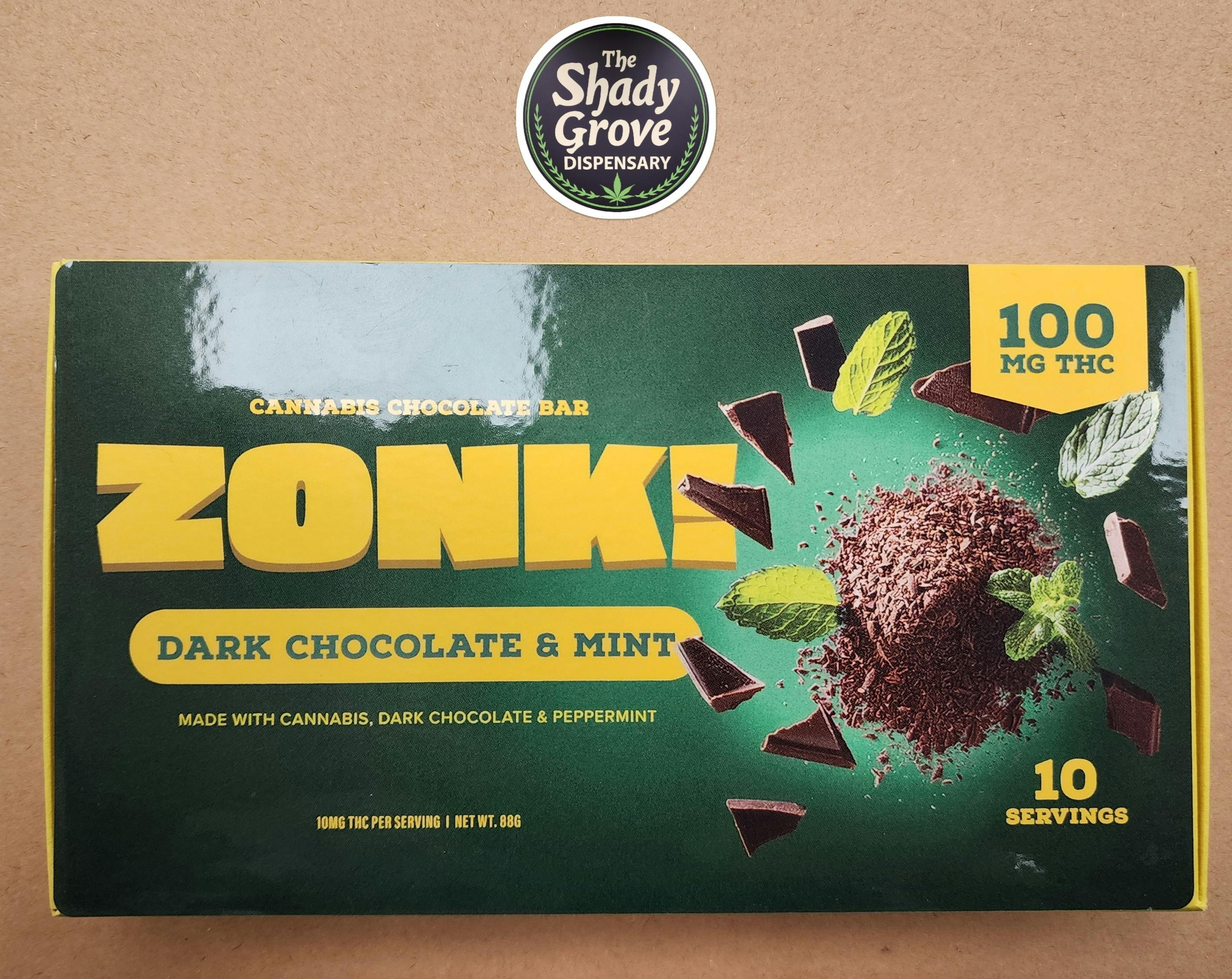 Zonk! Dark Chocolate and Mint Chocolate Bar 100mg
