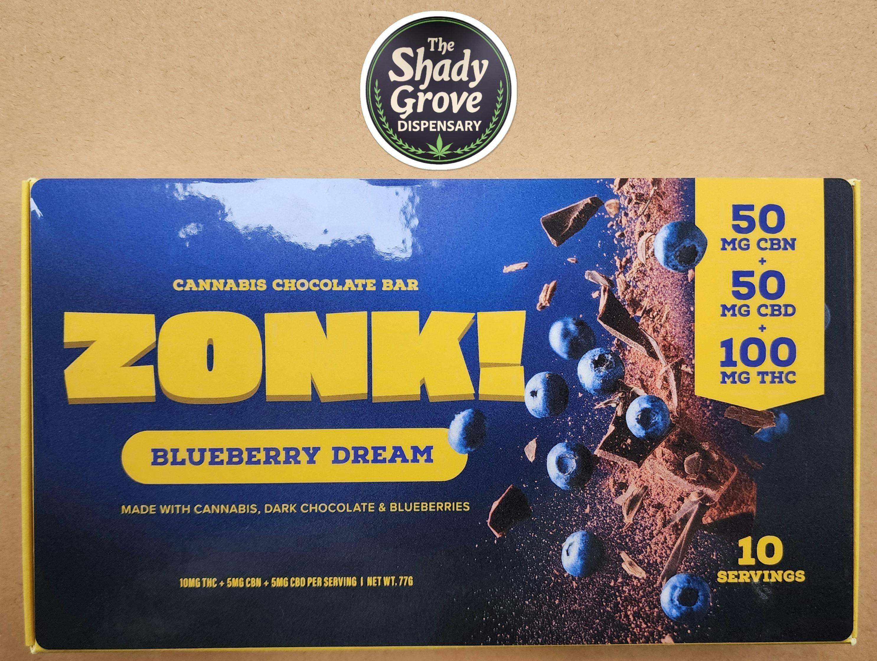 Zonk! Blueberry Dream Chocolate Bar 100mg