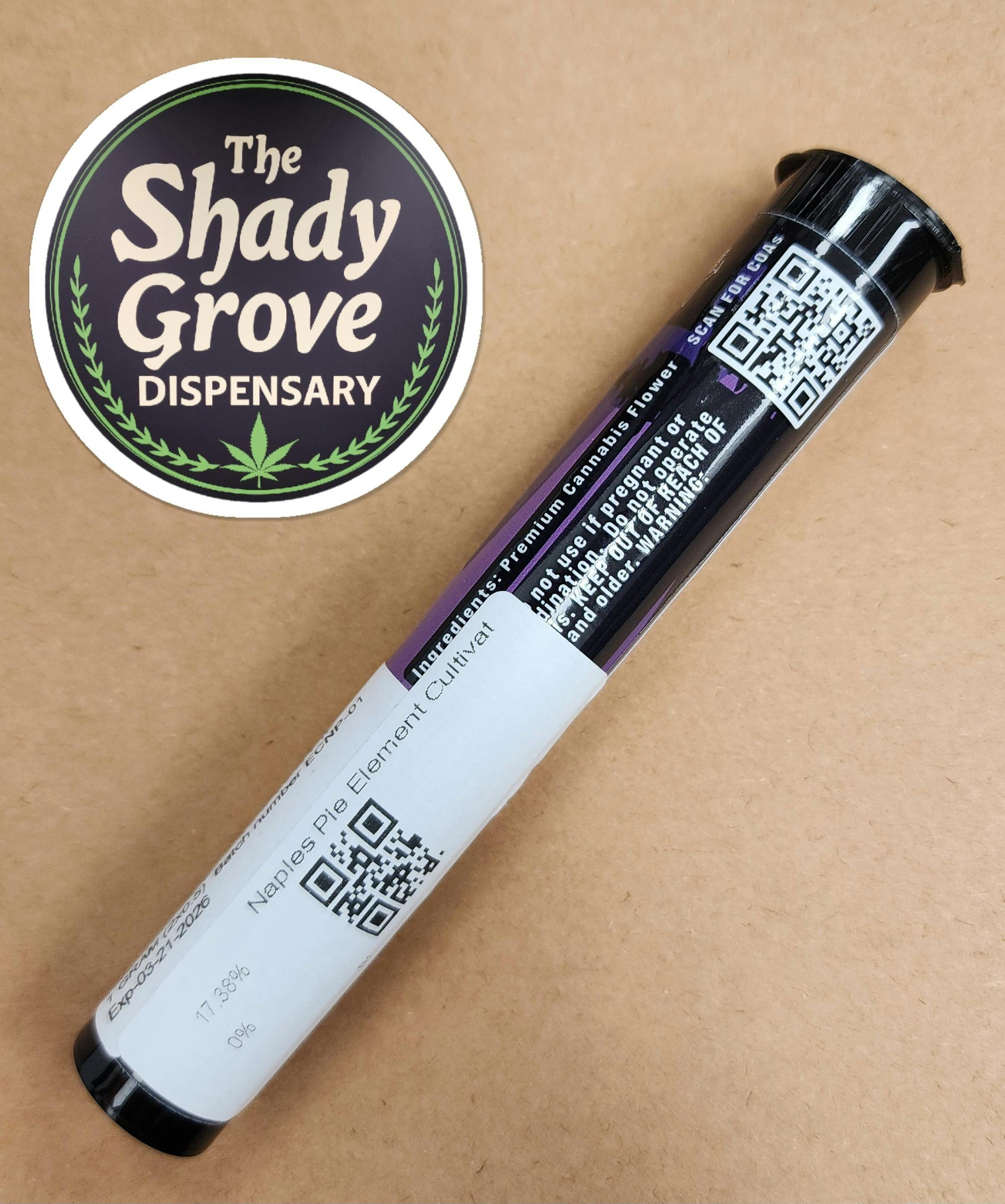 Naples Pie Element Cultivation 1g Preroll (I) at The Shady Grove Dispensary