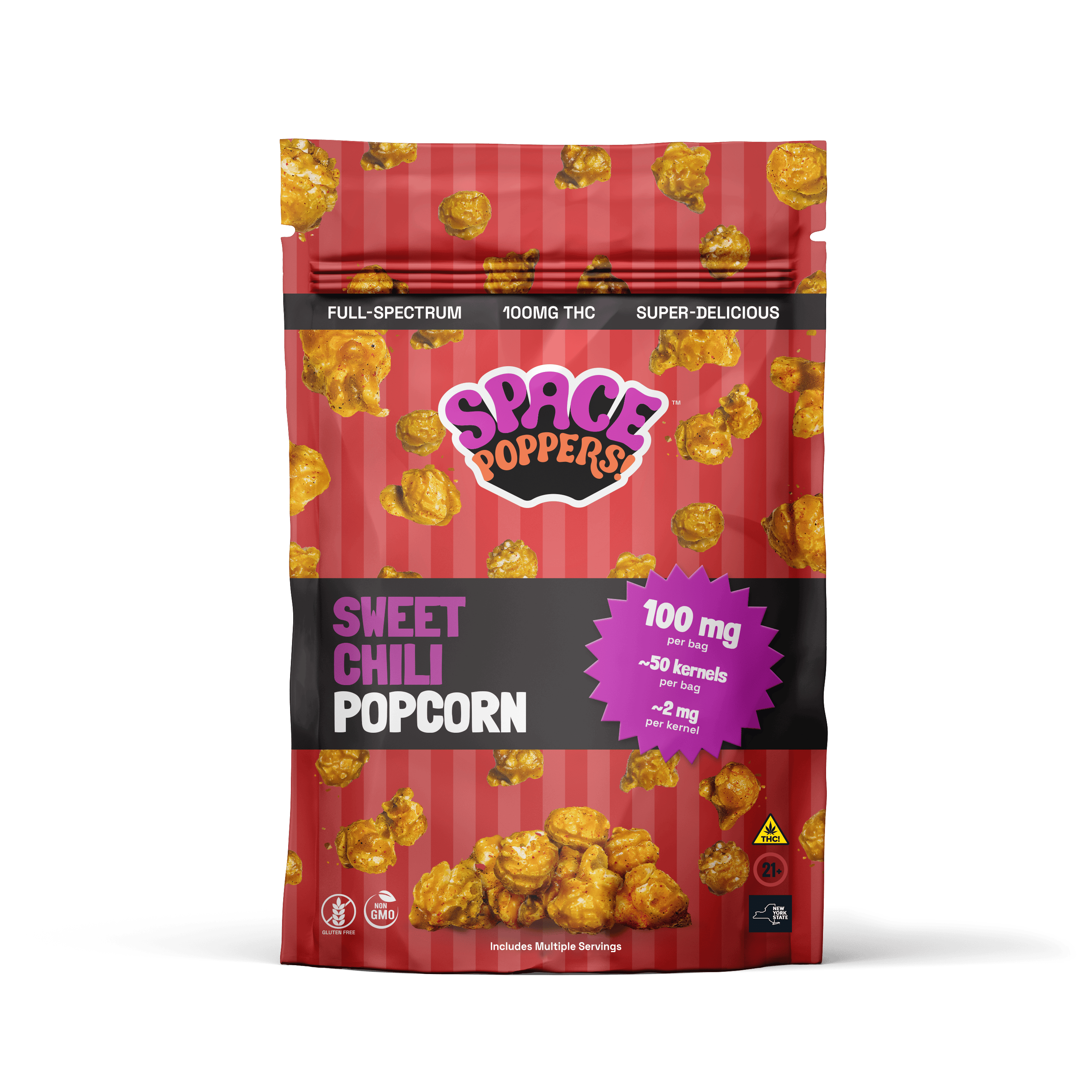 Sweet Chili Space Poppers Popcorn 100mg