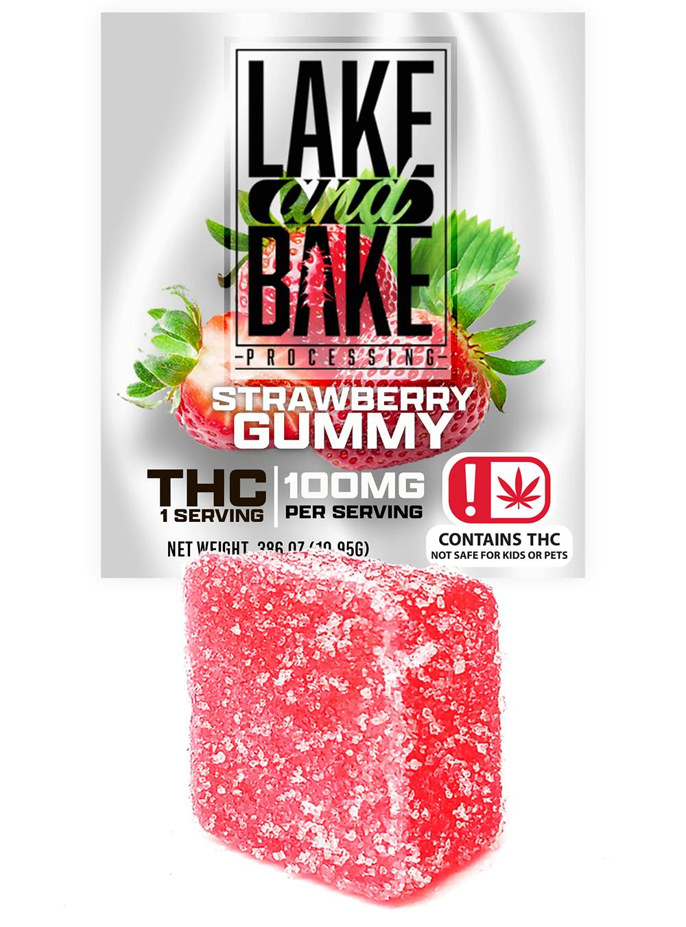 Lake And Bake-STRAWBERRY SINGLE 100mg GUMMY