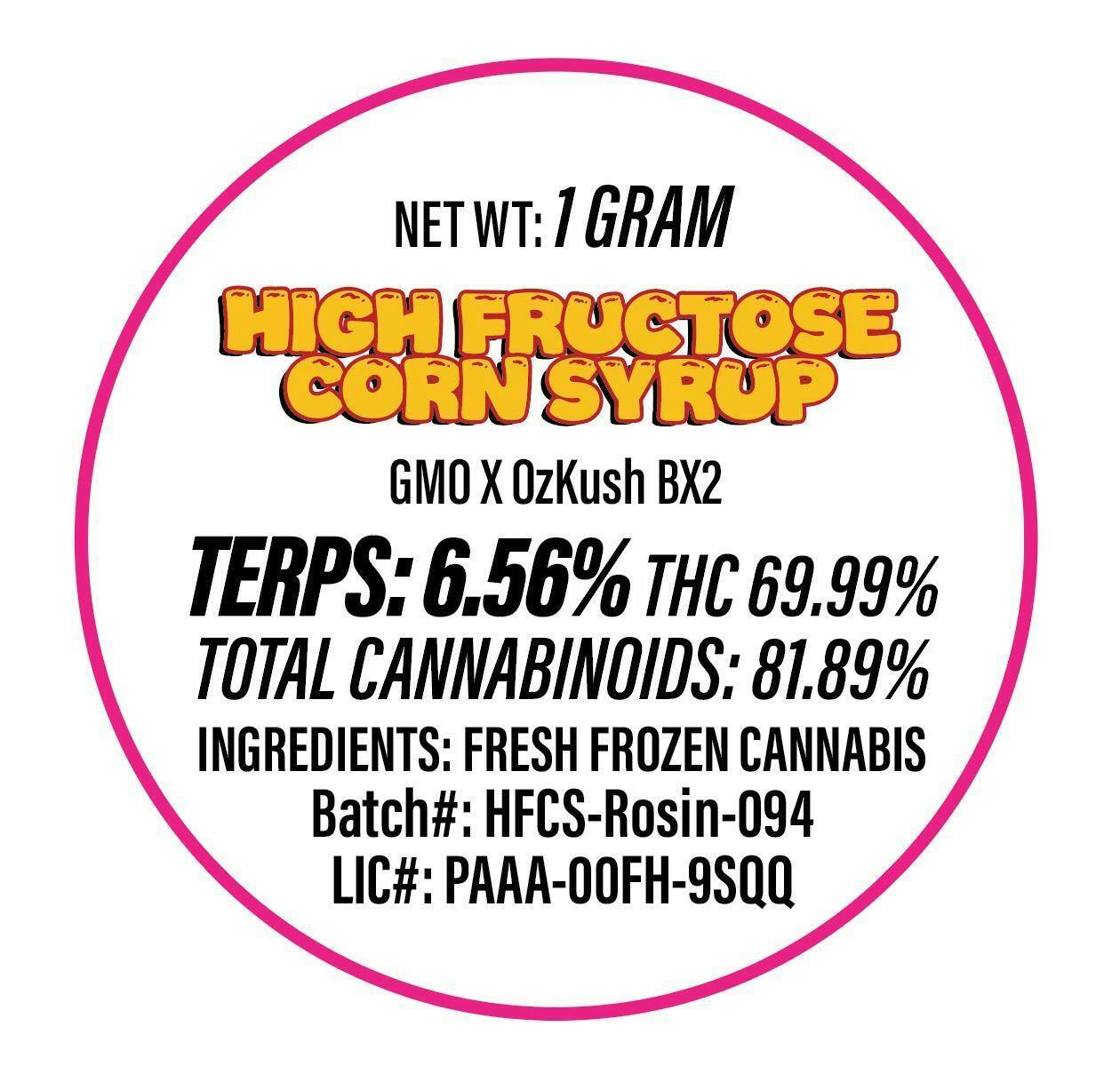High Fructose Corn Syrup - Cold Cure Live Rosin Batter (1g)