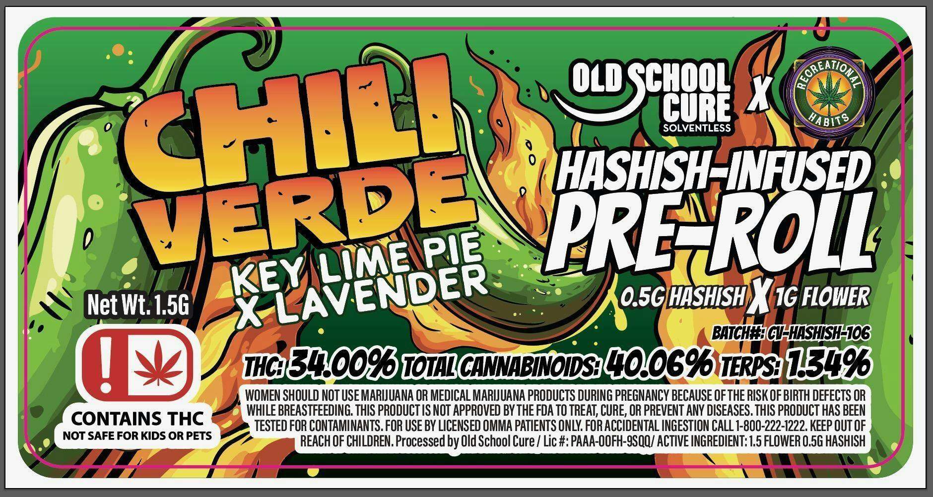 Hashish Preroll 1.5 Chili Verde(Old School)