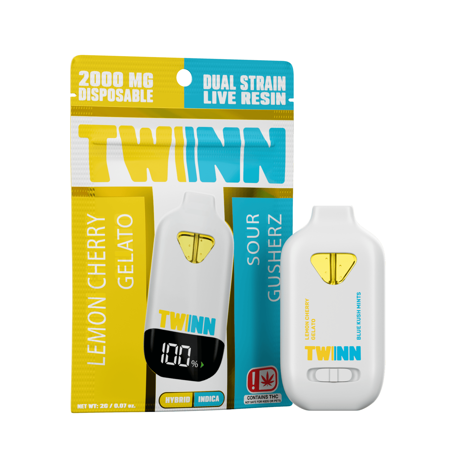 TWINN - LEMON CHERRY GELATO / SOUR GUSHERZ - 2G Live Resin